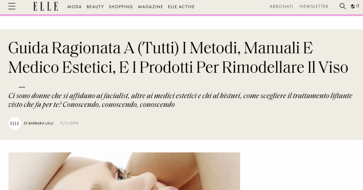 ELLE - Guide to Facial Remodeling Methods: Manual Techniques, Medical Aesthetics and Products
